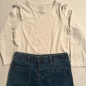 New w/o/t Cat & Jack Jean Shorts and Okie Dokie Long Sleeve Top size 5T